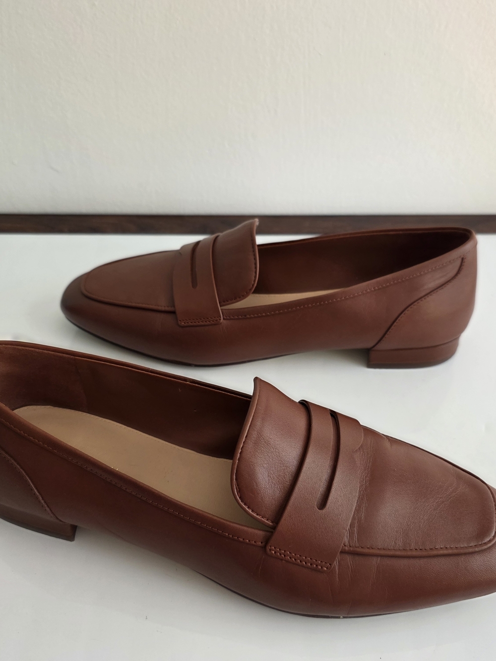 Cole Haan Women's Chestnut Leather Penny Loafers - Picture 8 of 12